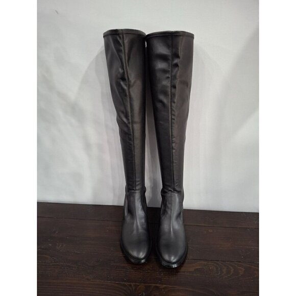 Steve Madden Black Faux Leather Lamar Over the Knee Boots/NWOB, Sz. 9M - Picture 5 of 8